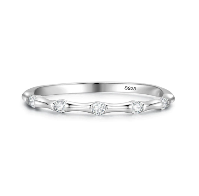 Minimalist Fine Silver Cubic Zirconia Rings for Women Gifts