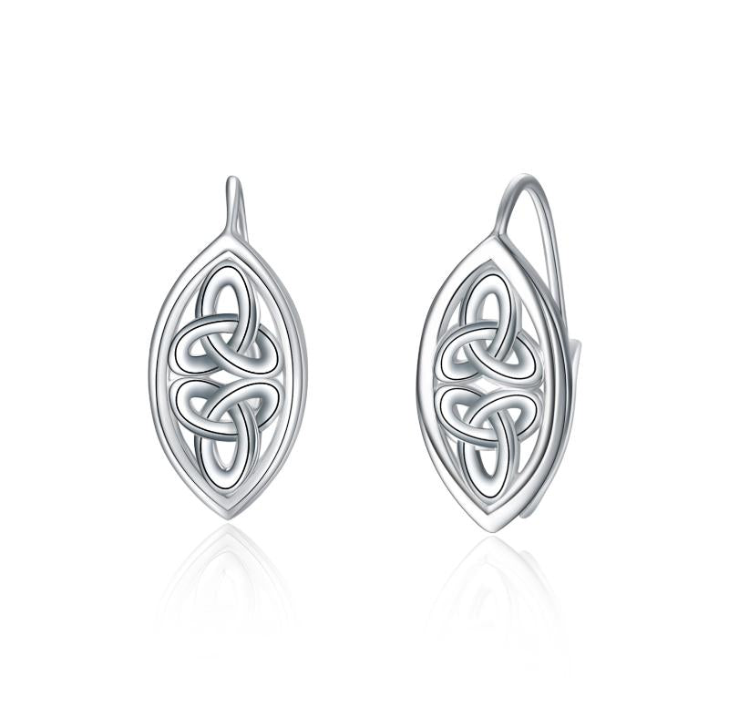 Celtic Knot Earrings Sterling Silver Lever Back Earrings Jewelry Birthday
