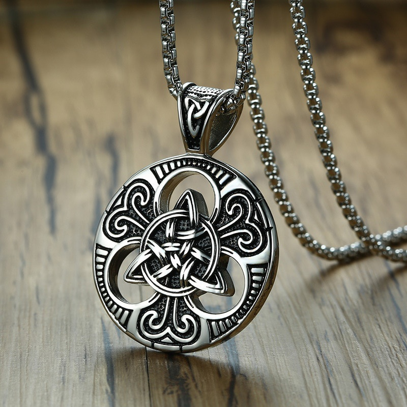 Men's Irish Celtic Sterling Silver Necklace