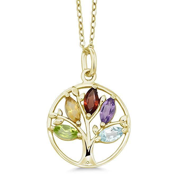 Motherly Rainbow Tree Of Life Necklace in 18K Gold Plated BOGO