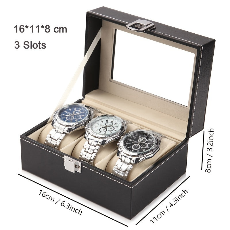 Leather Watch Storage Box - 2, 3, 6, 12 slots