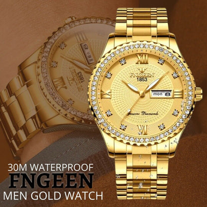 Classic Gold Quartz Watch Stainless Steel Business Watch for Men