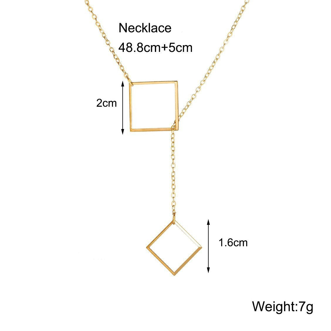 18K Gold Geometric Squared Necklace