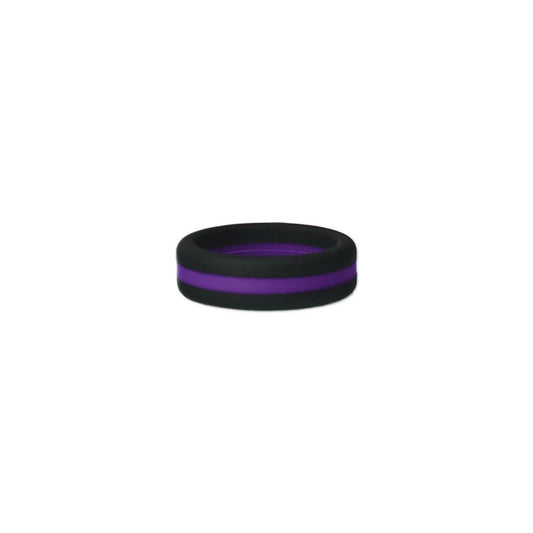 Black/Purple Stripe Silicone Ring