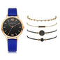 Luxury Women's Set 5pcs Leather Quartz Watch