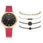 Luxury Women's Set 5pcs Leather Quartz Watch