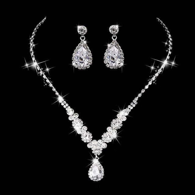 Silver Plated Necklace and Earrings Set