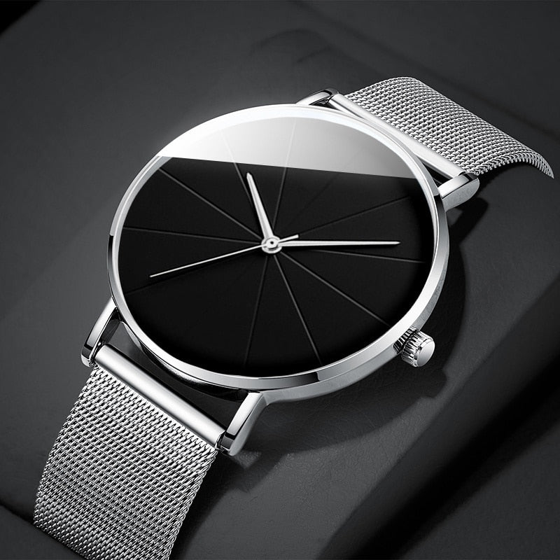 Men's Luxury Ultra Thin Stainless Quartz Watch & Bracelet
