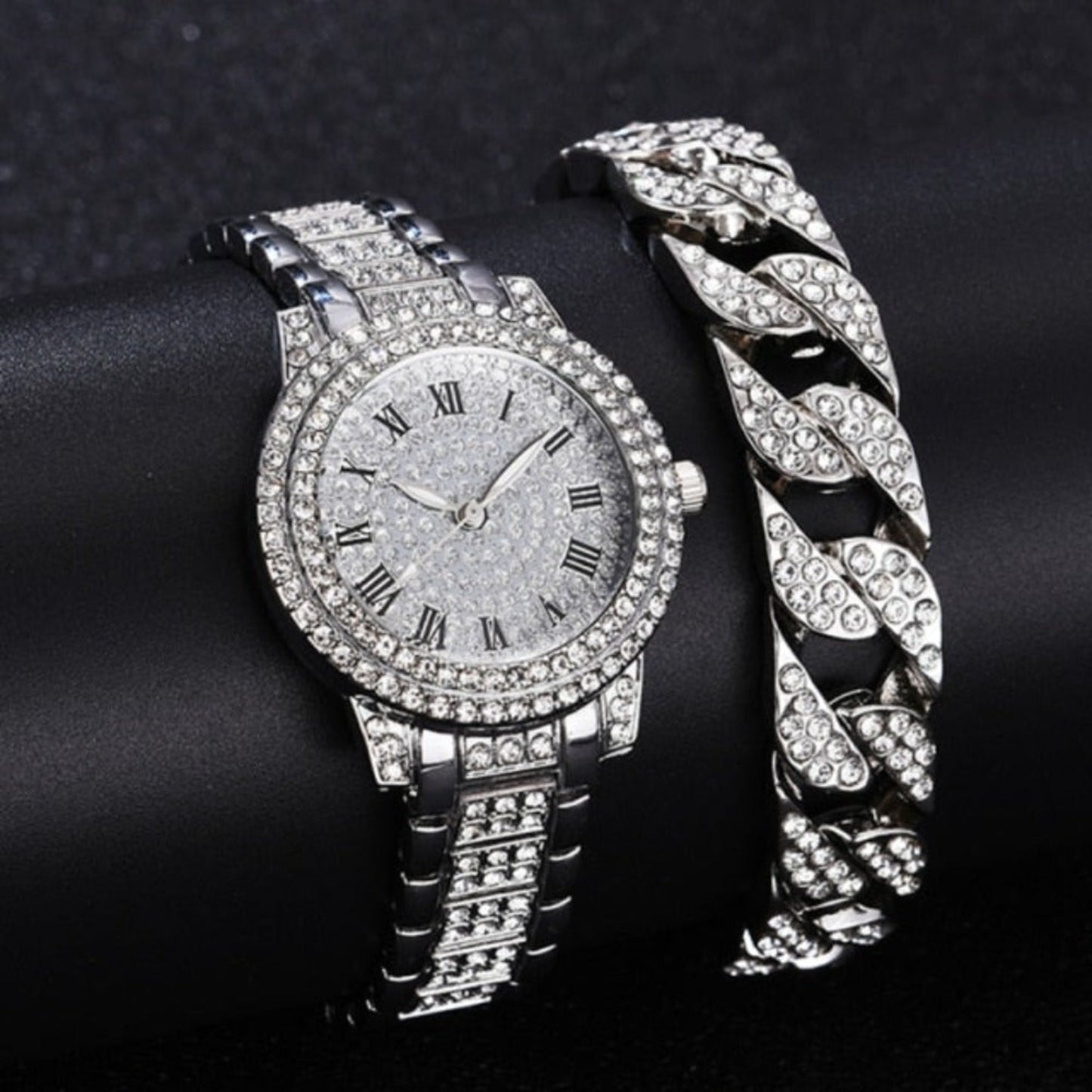 Diamond Watch and Bracelet for Women