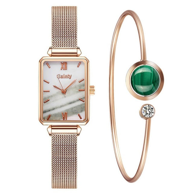 Women's Quartz Watch and Bracelet Set
