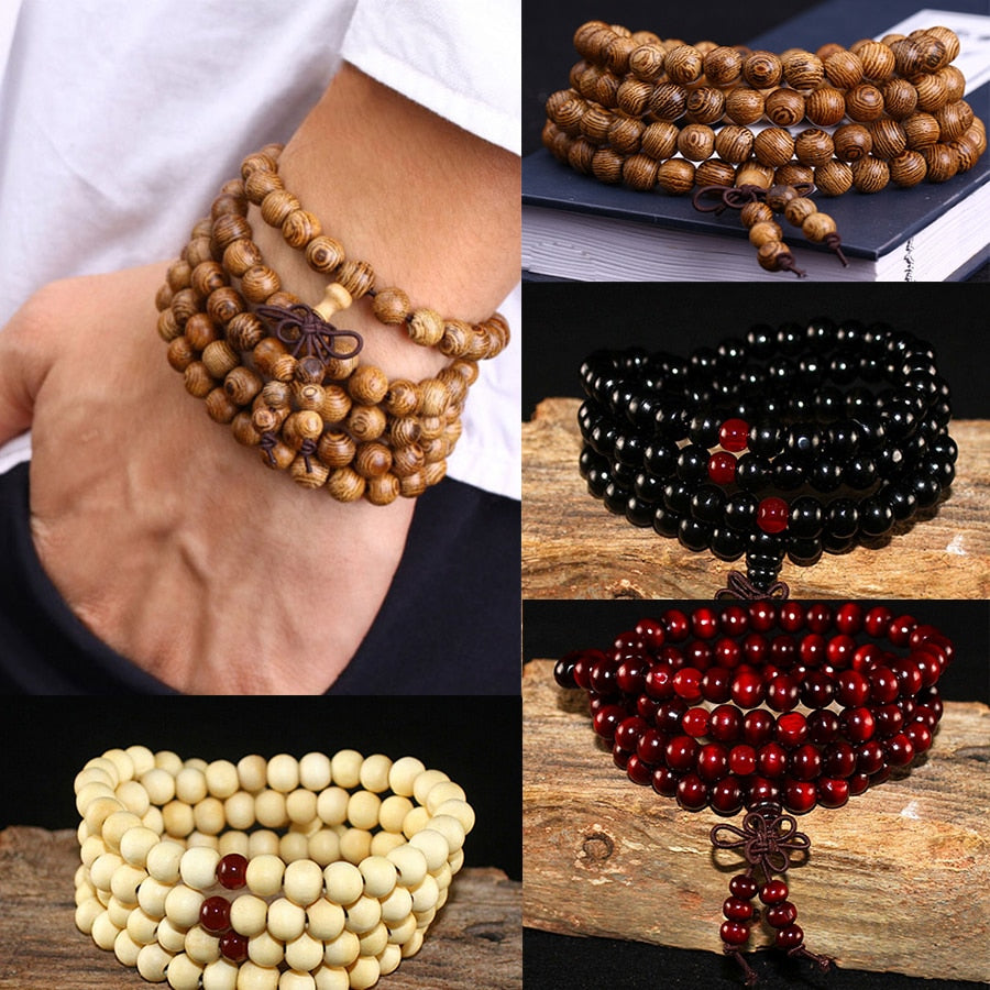 Natural Sandalwood Beaded Bracelets
