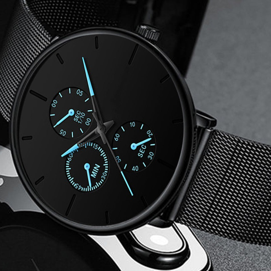 Men's Luxury Stainless Steel Ultra Thin Quartz Watch