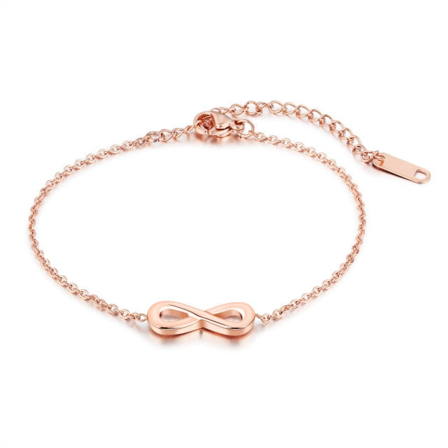 Stainless Steel Endless Love Infinity Chain Bracelets