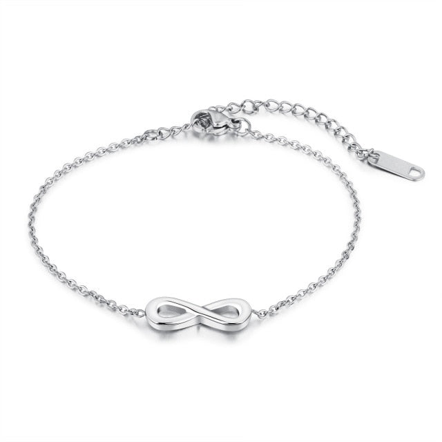 Stainless Steel Endless Love Infinity Chain Bracelets