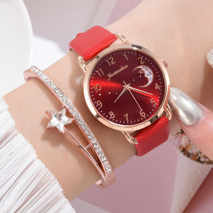 Ladies Alloy Watch and Bracelet Set