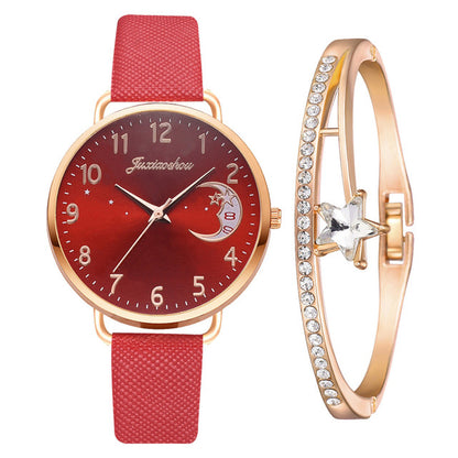 Ladies Alloy Watch and Bracelet Set