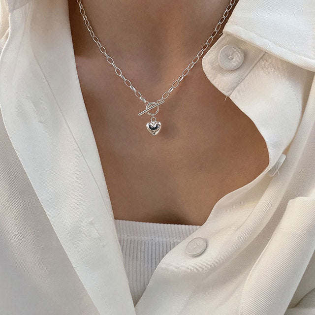 925 Heart Pendant Necklace for Women